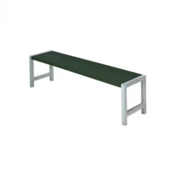 Outlet Plus Danmark Tuinbank Plankesaet - Hout & Staal groen - 38 x 176 x 45 cm
