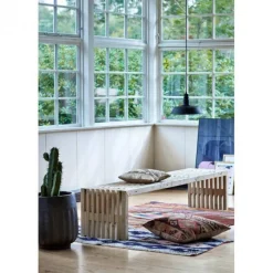 Hot Plus Danmark Tuinbank Rustik - Dennenhout grijs gebeitst - 218 x 49 x 45 cm