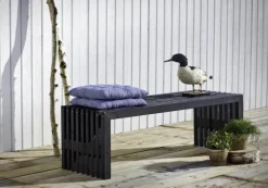 Best Plus Danmark Tuinbank Rustik - Dennenhout zwart gebeitst - 138 x 49 x 45 cm