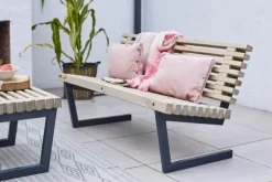 Hot Plus Danmark Tuinbank Siesta - Dennenhout grijs gebeitst - 138 cm breed