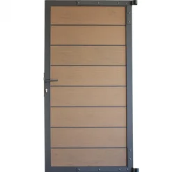 Discount C-Wood Tuindeur aluminium antraciet frame Modular - composiet bruin gevlamd (90 x 180 cm)