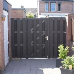 Online C-Wood Tuindeur composiet Bari antraciet met antraciet alu frame incl. beslag (90 x 180 cm)