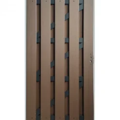 Hot C-Wood Tuindeur composiet Bari bruin gevlamd met antra alu frame incl. beslag (100 x 180 cm)