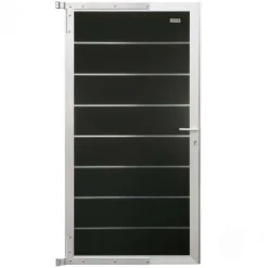 Discount Elephant Tuindeur composiet Modular antraciet met blank aluminium frame compleet (90 x 174 cm)