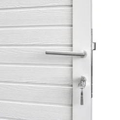 Clearance C-Wood Tuindeur composiet Rhombus Double wit met wit aluminium frame compleet (90 x 180 cm)