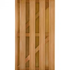 Outlet Elephant Tuindeur hardhout keruing recht rvs (90 x 180 cm) v-groef schermdikte 4,1 cm