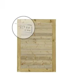 Sale Plus Danmark Tuindeur vuren - Plank recht groen geimpregneerd incl. beslag (100 x 125 cm)