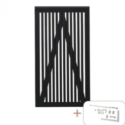 Hot Plus Danmark Tuindeur vuren - Sendai recht zwart (100 x 180 cm) inclusief beslag