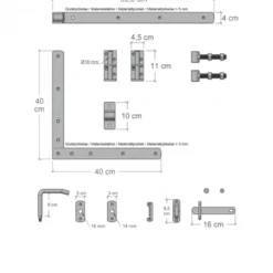 Hot Plus Danmark Tuindeur vuren - Sendai recht zwart (100 x 180 cm) inclusief beslag