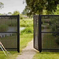 Hot Plus Danmark Tuindeur vuren - Sendai recht zwart (100 x 180 cm) inclusief beslag