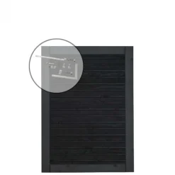 Online Plus Danmark Tuindeur vuren Plank recht zwart incl. beslag (100 x 125 cm)