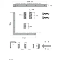 Online Plus Danmark Tuindeur vuren Plank recht zwart incl. beslag (100 x 125 cm)