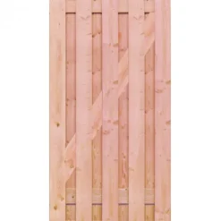 Discount Elephant Tuindeur XL Douglas recht rvs (100 x 200 cm) gezaagd schermdikte 4,5 cm