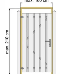 Woodvision Tuindeurkozijn grenen met aanslaglat - groen geïmpregneerd - max 160 cm - geschaafd