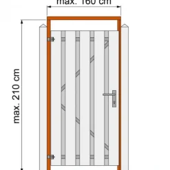 Hot Woodvision Tuindeurkozijn hardhout met aanslaglat - onbehandeld - max 160 cm - geschaafd