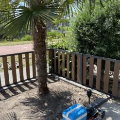 Outlet C-Wood Tuinhek bruin gevlamd composiet Design met antraciet aluminium frame (180 x 80 cm)