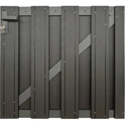 Outlet C-Wood Tuinhek poort composiet Stijl antraciet met antraciet frame incl. hang- en sluitwerk (100 x 93,5 cm)