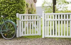 New Plus Danmark Tuinhek vuren - Country recht wit (149 x 96 cm)