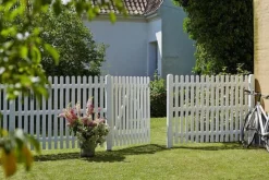 Online Plus Danmark Tuinhek vuren - Retro recht wit (150 x 120 cm)