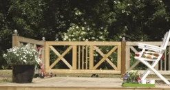 Hot Plus Danmark Tuinhekpoort vuren - "Slot" recht groen geimpregneerd (100 x 75 cm)