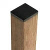 Clearance C-Wood Tuinpaal composiet Basic bruin gevlamd met houten kern 6,8 x 6,8 cm