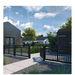 Hot Plus Danmark Tuinpoort vuren - Linea zwart recht (150 x 80 cm)