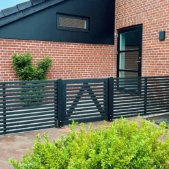 Plus Danmark Tuinpoort vuren - Tokyo louvre recht zwart incl. beslag (100 x 90 cm)