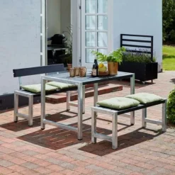 Clearance Plus Danmark Tuinset vuren Café - Hout & Staal gegrond zwart