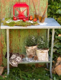 New Plus Danmark Tuintafel verzinkt staal - Oppottafel 45 x 75 x 80 cm