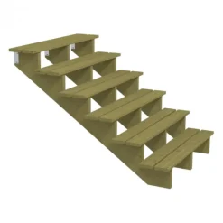 Outlet Plus Danmark Tuintrap hout - 6 treden - inclusief treden - 150 x 102 x 120 cm