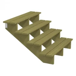 New Plus Danmark Tuintrap hout - 4 treden - inclusief treden - 101 x 71 x 120 cm