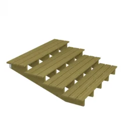 Sale Plus Danmark Tuintrap hout lui - 4 treden - inclusief treden - 157 x 55 x 180 cm