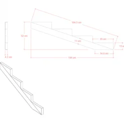 Best Plus Danmark Tuintrap lui vuren geimpregneerd - Trapbalk 4 treden