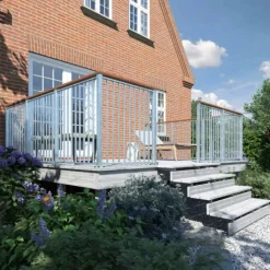 Online Plus Danmark Tuintrap staal - 5 treden - inclusief treden 120 cm