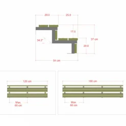 Plus Danmark Tuintrap staal - 2 treden - inclusief treden 120 cm