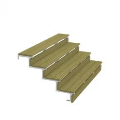 Online Plus Danmark Tuintrap staal - Trapbalk 4 treden - 103 x 68 cm