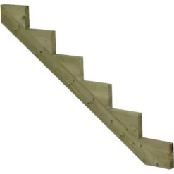 New Plus Danmark Tuintrap vuren geimpregneerd - Trapbalk 6 treden