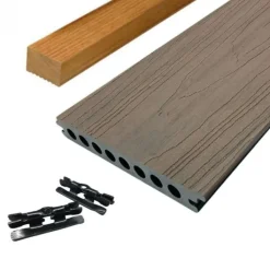 Hot Elephant Vlonder totaalpakket composiet semi massief co-extrusie 2,1 x 14 cm Oak (4 mtr) houtnerf