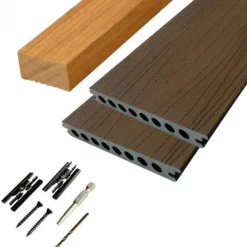 New C-Wood Vlonder totaalpakket composiet semi massief co-extrusie 2,1 x 14 cm Midnight Oak naadloos