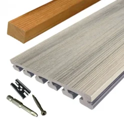 Discount Eva-Last Vlonder totaalpakket composiet 2,5 x 21 cm Ibiza (4 mtr) vlak/schorsmotief