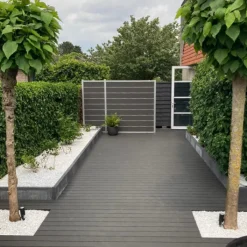 Best C-Wood Vlonder totaalpakket composiet 2,1 x 14 cm antraciet (3 mtr) vlak/grove ribbel