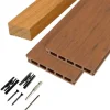 Discount C-Wood Vlonder totaalpakket composiet naadloos - 2,1 x 14,5 cm - bruin gevlamd (4 mtr) houtnerf