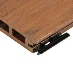 Discount C-Wood Vlonder totaalpakket composiet naadloos - 2,1 x 14,5 cm - bruin gevlamd (4 mtr) houtnerf