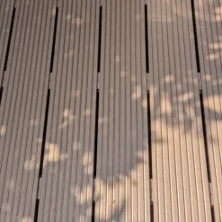 Clearance C-Wood Vlonder totaalpakket composiet 2,1 x 14 cm donker bruin (4 mtr) vlak/grove ribbel