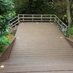 Outlet C-Wood Vlonder totaalpakket composiet 2,1 x 14 cm donker bruin (3 mtr) vlak/grove ribbel