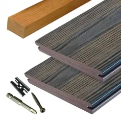 Best Eva-Last Vlonder totaalpakket composiet massief 2,4 x 19 cm driftwood dark (4 mtr) schorsmotief