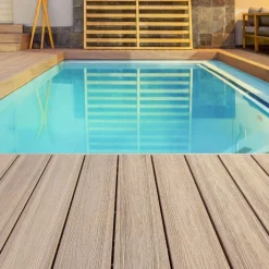 Outlet Eva-Last Vlonder totaalpakket composiet 2,5 x 21 cm Eiken (4 mtr) vlak/schorsmotief