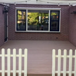 Best C-Wood Vlonder totaalpakket composiet semi mass. 2,5x25cm XXL teak bruin (4mtr) grove ribbel/geborsteld