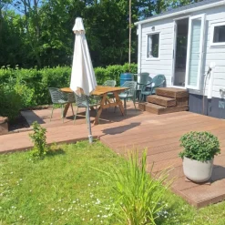 New DuoWood Vlonder totaalpakket composiet 2,5 x 25 cm - XWB Bicolor Douala (4 mtr) vlak/grove ribbel