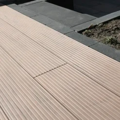 New DuoWood Vlonder totaalpakket composiet 2,5 x 25 cm - XWB Bicolor Douala (4 mtr) vlak/grove ribbel